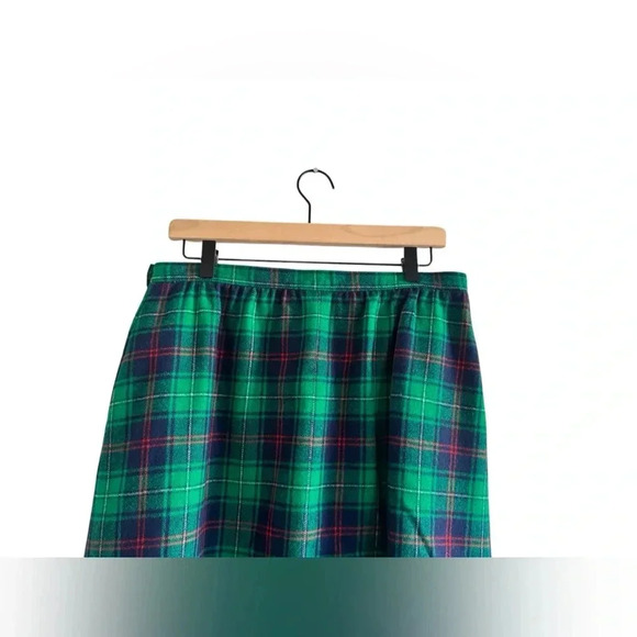 Vintage Pendleton Wool Plaid Red Green Navy Skirt Size 16 - Picture 7 of 12